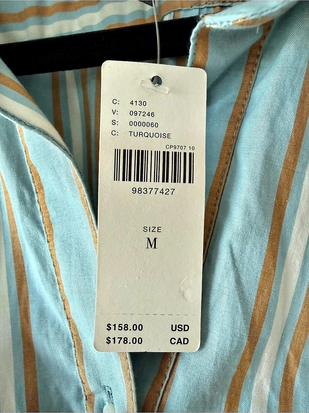 Anthropologie Striped High Low A-Line Mini Shirt Dress M NWT - Picture 14 of 16
